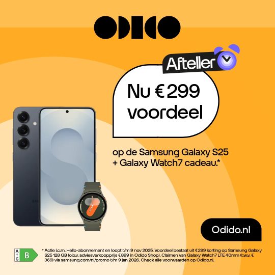 Gratis Galaxy Watch7 cadeau bij Samsung Galaxy S25 van Odidio