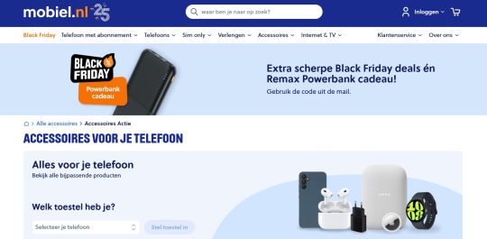 Gratis powerbank cadeau bij telefoonaccessoires bij Mobiel.nl