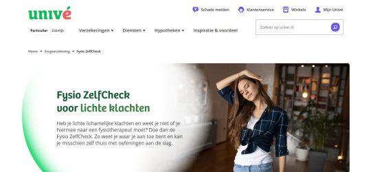 Gratis Fysio ZelfCheck cadeau bij Univé zorgverzekering
