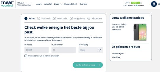 Gratis Samsung Galaxy A56 5G cadeau bij energiecontract van Vattenfall