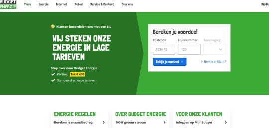 Gratis 500 euro cashback cadeau bij energie van Budget Energie