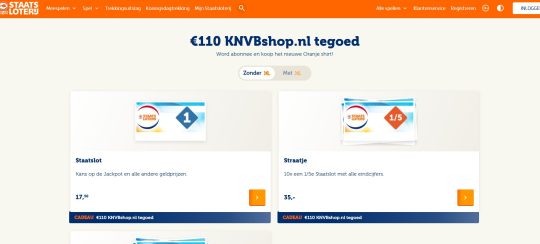 Gratis 110 euro KNVBshop cadeau bij meespelen Staatsloterij