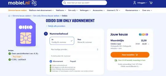 Gratis 200 euro cashback cadeau bij Unlimited van Odido