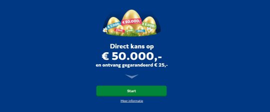 Gratis 25 euro cadeau bij Gouden Ei spel bij VriendenLoterij
