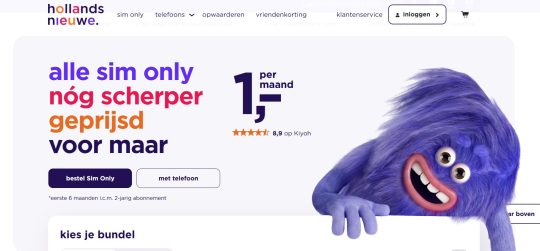 Gratis bellen cadeau bij sim only abonnement van Hollandsnieuwe