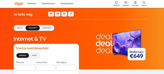 Gratis Samsung Smart TV cadeau bij Ziggo internet en tv abonnement