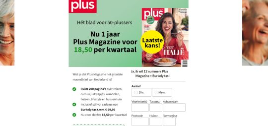 Gratis Burkley tas cadeau bij jaar abonnement op Plus Magazine