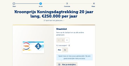 Gratis Koningsdaglot cadeau bij meespelen Staatsloterij