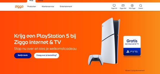 Gratis Sony PS5 cadeau bij internet en tv bij Ziggo