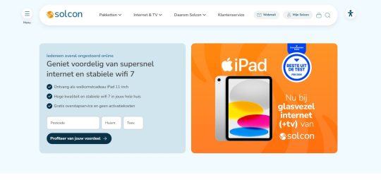Gratis iPad cadeau bij internet en tv abonnement bij Solcon