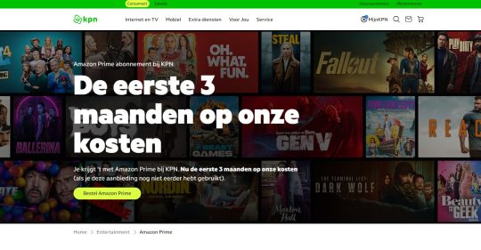 Gratis Amazon Prime cadeau bij KPN abonnement
