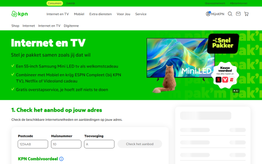Gratis Samsung Mini LED TV cadeau bij KPN